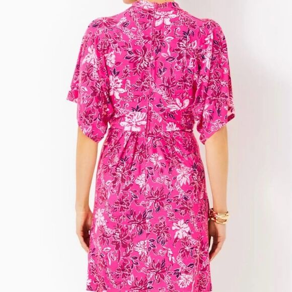 Lilly Pulitzer Pink, Wisteria V-Neck Dress. - Picture 7 of 8